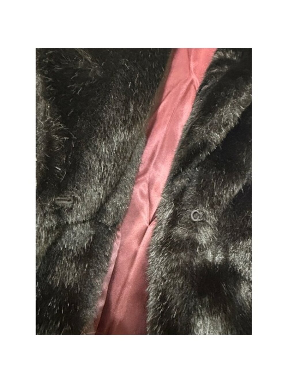 Vintage Monterey Fashions 80/90s faux mink coat black size large - Picture 5 of 9